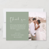 Script Photo Sage Carte de remerciements Mariage v (Devant)