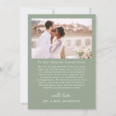 Script Photo Wedding Sage Green Thank You Card Bedankkaart (Achterkant)