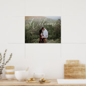Script Photo Wedding Welcome Sign Gedrukt Poster (Keuken)