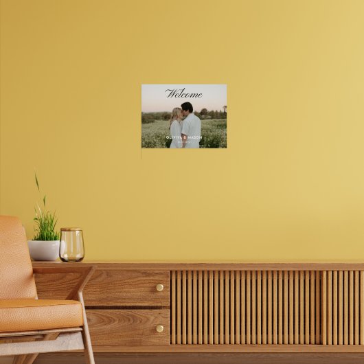 Script Photo Wedding Welcome Sign Poster (Woonkamer 2)