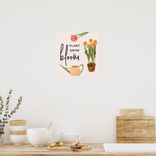 Script Plant Grow Bloom Tulip Poster (Keuken)
