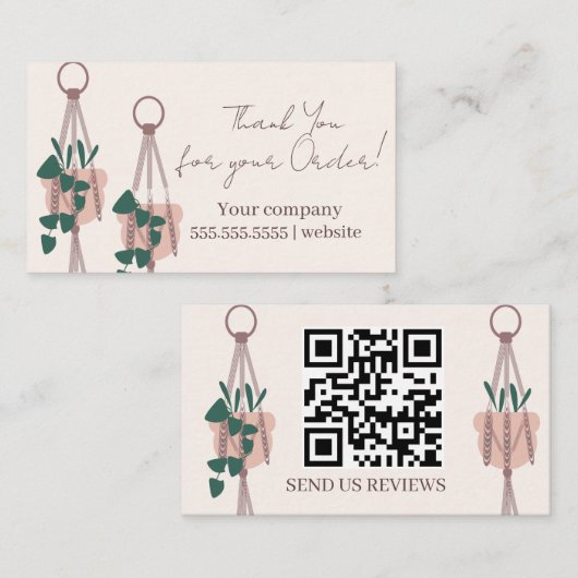 Script Planten Hangen Dank Je Visitekaartje (Voorkant / Achterkant)