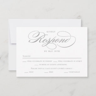 Script poétique ÉDITABLE Carte RSVP de mariage cou