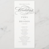 Script poétique ÉDITABLE Programme de mariage des  (Devant)