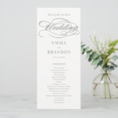 Script poétique ÉDITABLE Programme de mariage des  (Debout devant)