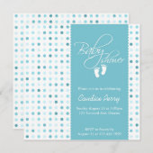 Script Polka Dot Boy Baby shower nodigt uit Kaart (Voorkant / Achterkant)