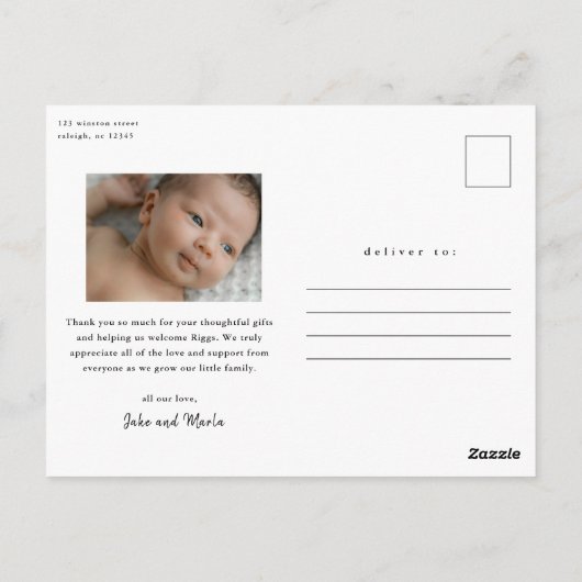 Script Présentation du Carte de remerciements phot (Dos)