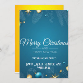 Script Prettig Kerstfeest BLue  Kerstkaart Kaart