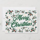 Script Prettig kerstfeest Kerstman Rood en Groen Feestdagenkaart (Voorkant)