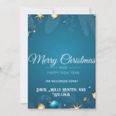 Script Prettig Kerstmis BLue Kerstkaart Kaart (Voorkant)