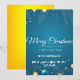 Script Prettig Kerstmis BLue  Kerstkaart Kaart