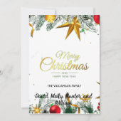 Script Prettig Kerstmis Witte Kerstkaart (Voorkant)