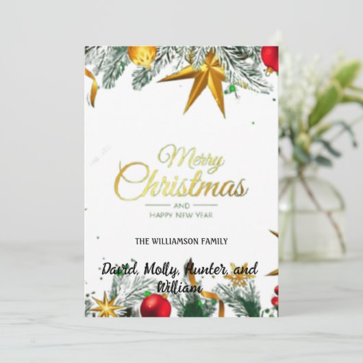 Script Prettig Kerstmis Witte Kerstkaart (Staand voorkant)