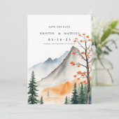 Script Printable Mountain Save The Date (Staand voorkant)