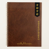 Script professionnel sur motif de cuir brun (Devant)