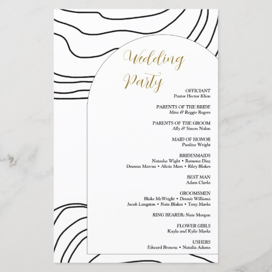 Script Programme de mariage minimal (Dos)