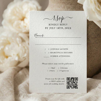 Script QR Code Modern Wedding RSVP Kaartje
