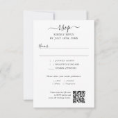 Script QR-code moderne bruiloft RSVP Kaartje (Voorkant)