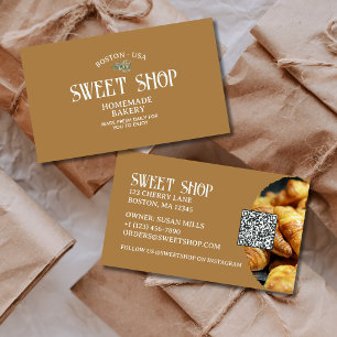  Script QR Code Pastry Bakery Visitekaartje