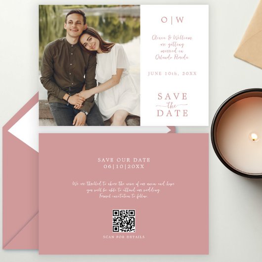 Script QR Dusty Rose Enregistrer la carte de date