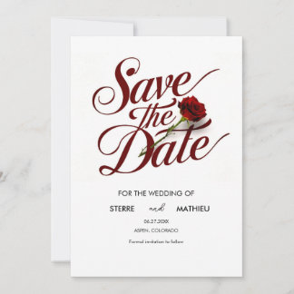Script Red Rose bruiloft Save The Date