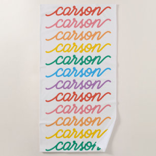 Script Regenboog Type Gepersonaliseerde Herhalende Strandlaken