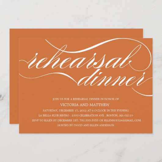 SCRIPT| REHEARSAL DÎNER INVITATION (Devant / Derrière)