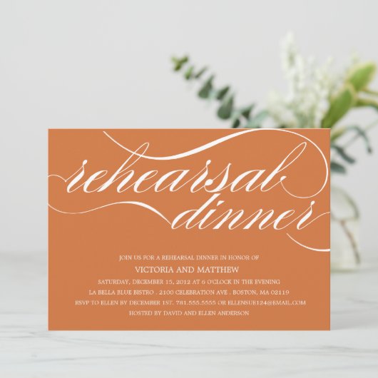 SCRIPT | REHEARSAL DINER INVITATION KAART (Staand voorkant)