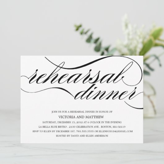SCRIPT | REHEARSAL DINER INVITATION KAART (Staand voorkant)