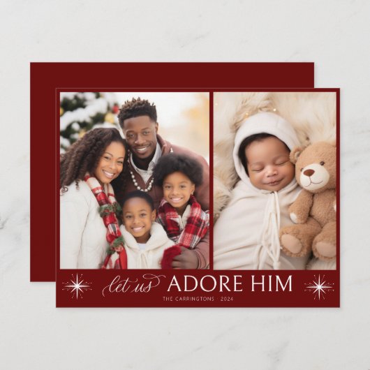 Script religieux Carte de Noël photo (Devant / Derrière)