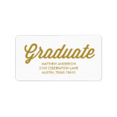Script rétro | Étiquette de adresse de diplôme (Devant)