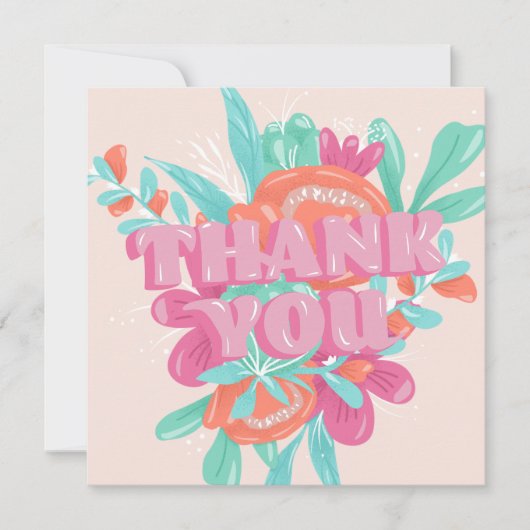 Script rétro floral rose printemps commander merci (Devant)