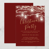 Script Rode Witte Lichten Kerstfeest Kaart (Voorkant / Achterkant)