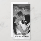 SCRIPT ROMANTIQUE | CARTE PHOTO mariage MERCI (Devant / Derrière)