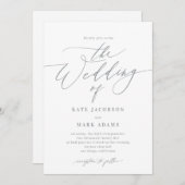 Script romantique Faire-part de mariage de couleur (Devant / Derrière)