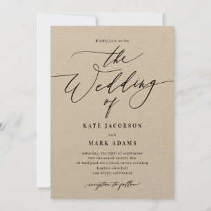 Script romantique Faire-part de mariage de couleur