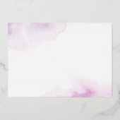 Script romantique violet feuille d'aquarelle carte (Verso)