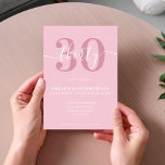 Script rose élégant 30e anniversaire Invitation<br><div class="desc">Invitation moderne Pastel Pink 30e Anniversaire. Conception minimaliste de modèle d'invitation de 30e anniversaire avec élégante calligraphie écriture manuscrite.</div>