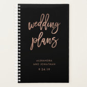 Script Rose en or Faux en noir | Wedding planner (Devant)