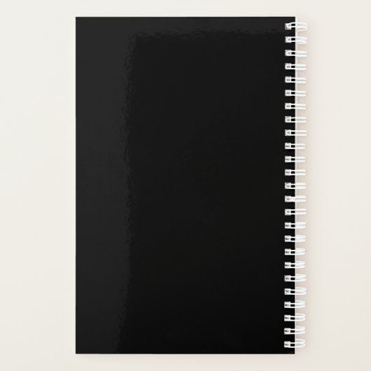 Script Rose en or Faux en noir | Wedding planner (Dos)