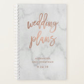 Script Rose en or Faux sur marbre | Wedding planne (Devant)