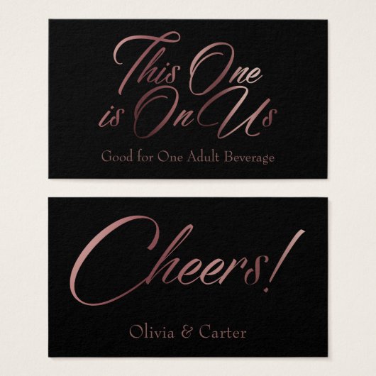Script rose en or sur cartes de billets Black Drin (Devant & derrière)