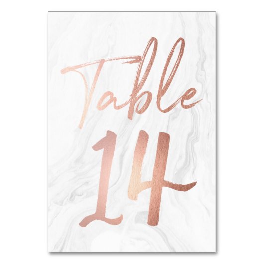 Script Rose et marbre | Carte numéro de tableau 14 (Par défaut)