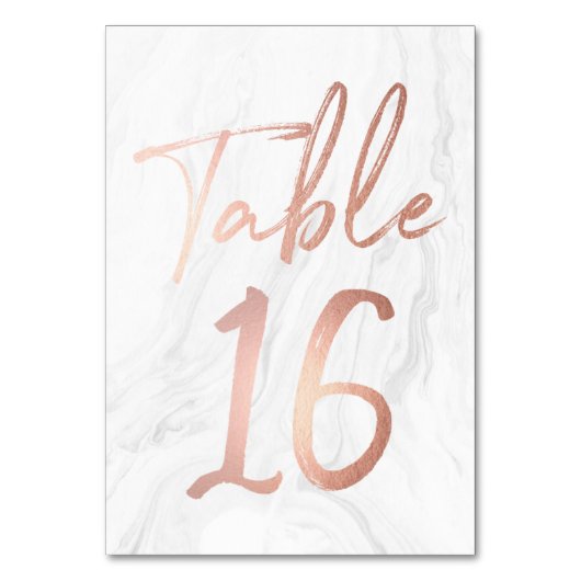 Script Rose et marbre | Carte numéro de tableau 16 (Par défaut)
