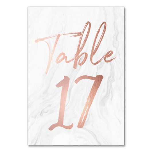 Script Rose et marbre | Carte numéro de tableau 17 (Dos)