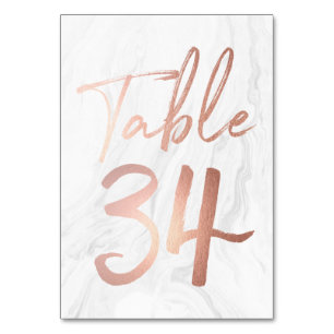 Script Rose et marbre Carte numéro de tableau 34