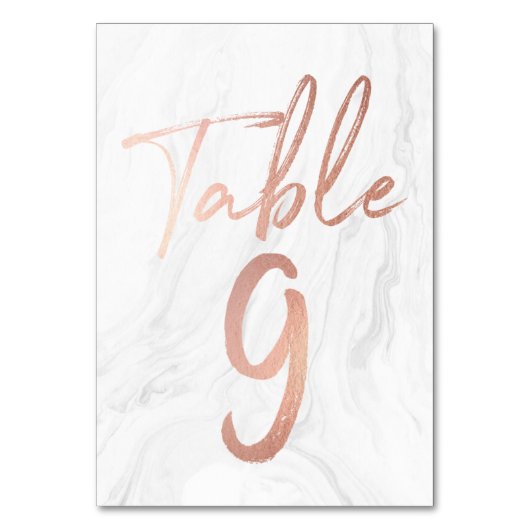 Script Rose et marbre | Carte numéro de tableau 9 (Dos)