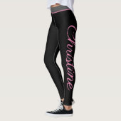 Script rose personnalisé yoga et leggings fitness (Gauche)