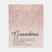 Script roze goud glitters Oma definitie Fleece Deken (Voorkant)