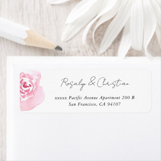 Script Roze Roos Retouradres Etiket (Insitu)